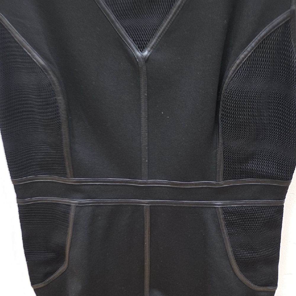 bebe Black Mesh Panel Mini Dress - Picture 7 of 7